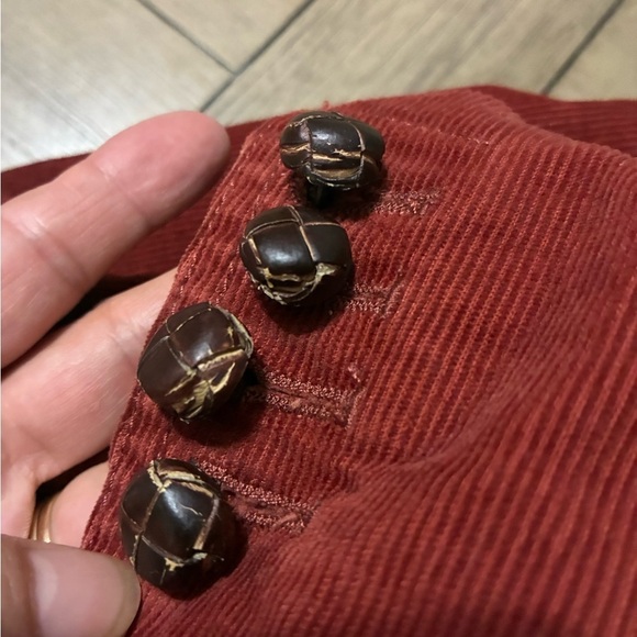 J Crew Burnt Orange Cotton Corduroy Leather Buttons Blazer Women's - Picture 11 of 13